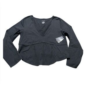 Torrid Black V-Neck Long Sleeve Top